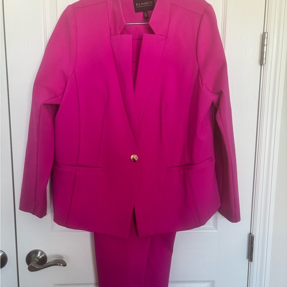 Eloquii Pink Blazer and Pants Set